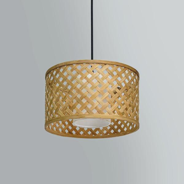 Buy Hanging Lights - Bamboo & Fabric Mushroom Pendant Lamp | Hanging Light With Bulb For Home Decor & Outdoor by Mianzi on IKIRU online store