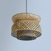 Buy Hanging Lights - Bamboo & Linen Fabric Lotus Hanging Pendant Lamp | Ceiling Light For Living Room by Mianzi on IKIRU online store