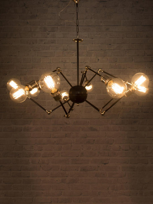 Buy Hanging Lights - Black and Nickel 10 Light Chandelier | Decorative Light For Living Room Bedroom & Home by Fos Lighting on IKIRU online store