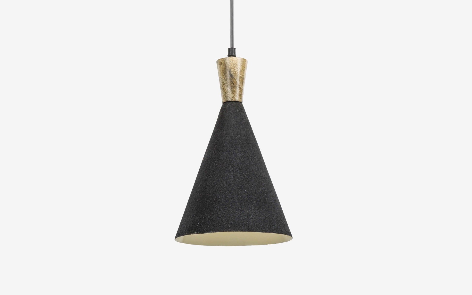 Buy Hanging Lights - Black Metal & Wood Conical Hanging Lamp | Pendant Light For Home Decor & Outdoor by Orange Tree on IKIRU online store