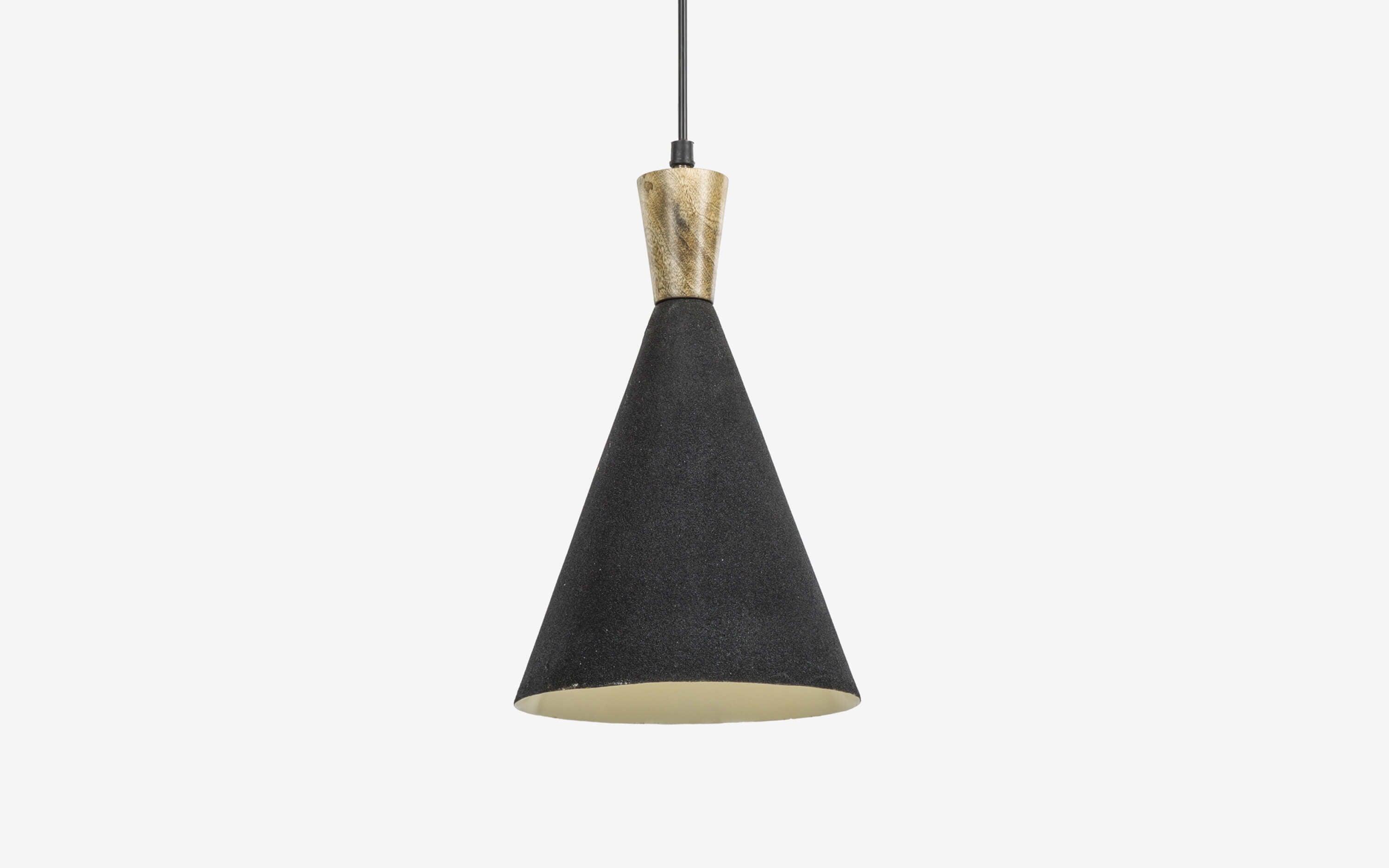 Buy Hanging Lights - Black Metal & Wood Conical Hanging Lamp | Pendant Light For Home Decor & Outdoor by Orange Tree on IKIRU online store