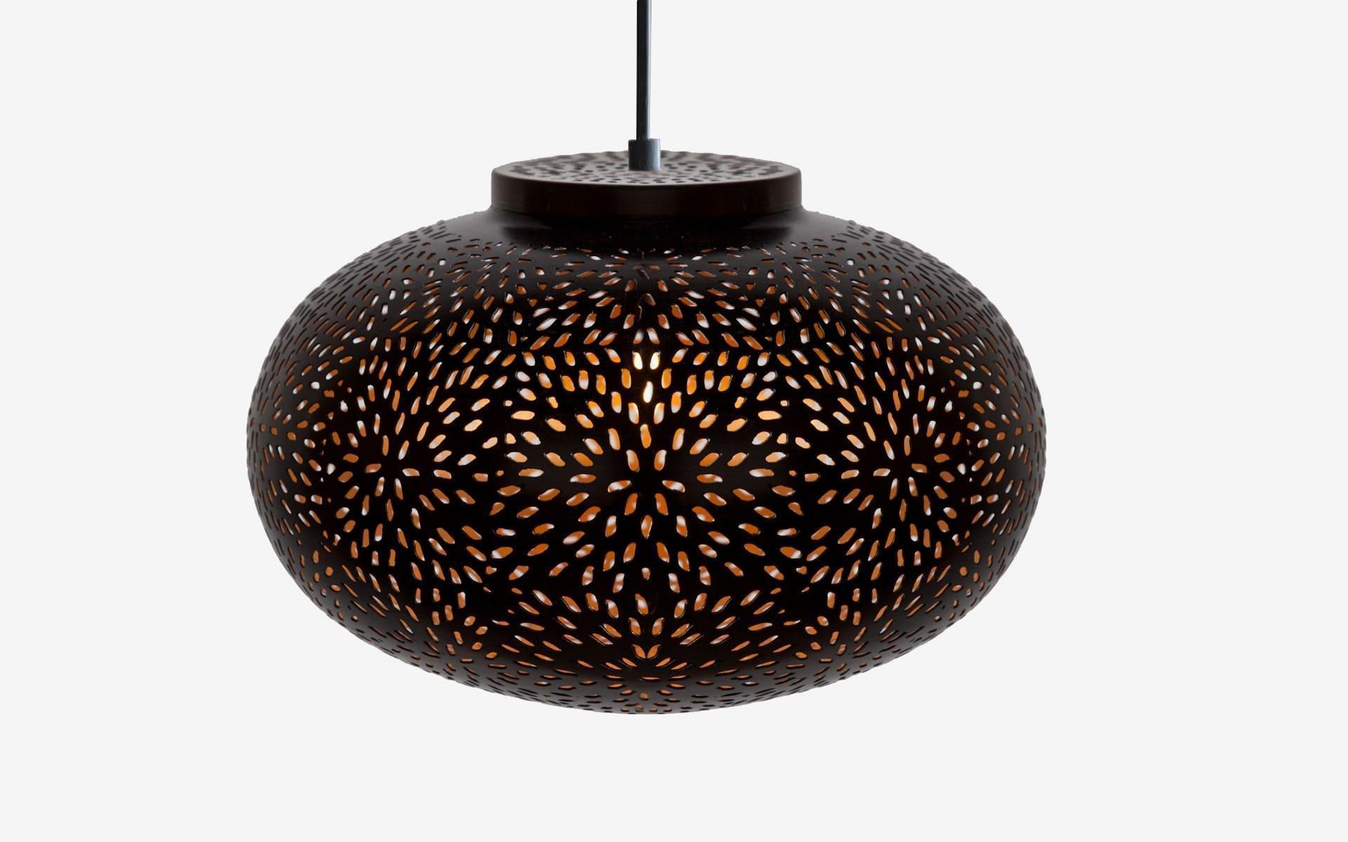 Buy Hanging Lights - Black Outside Hanging Lamp | Pot shape Gold Finish Ceiling Light For Decor & Outdoor Hanging Decor by Orange Tree on IKIRU online store