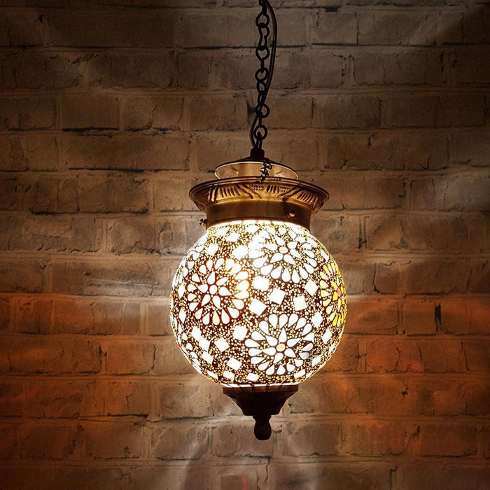 Buy Hanging Lights - Chandni Tilak Glass Ceiling Hanging Lights by Fos Lighting on IKIRU online store