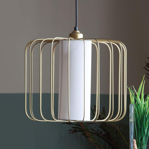 Buy Hanging Lights - Decorative Gold Cylindrical Hanging Lamp | Ceiling Light For Home Decor by Orange Tree on IKIRU online store