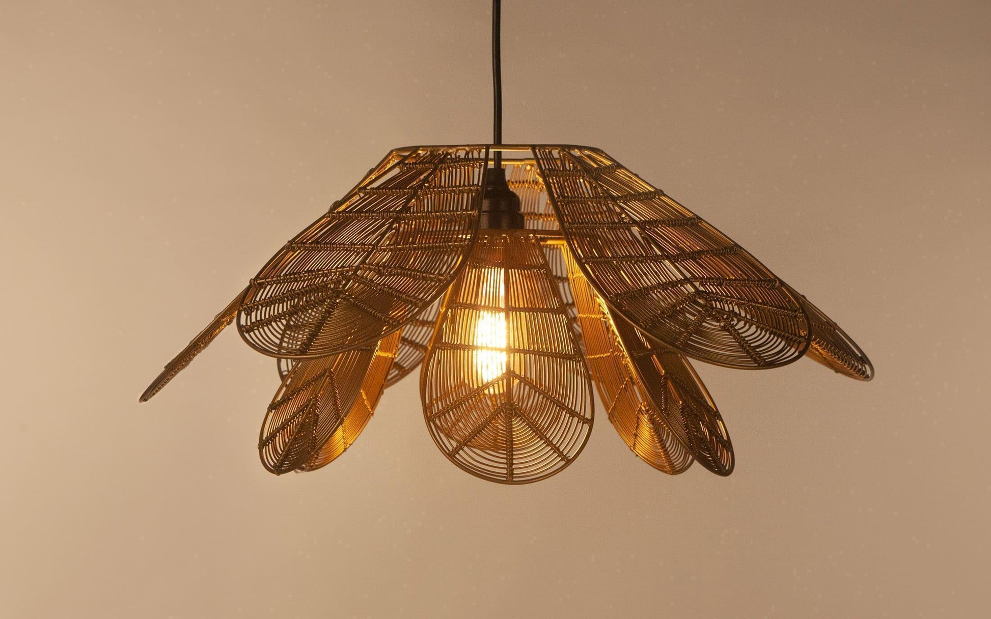 Buy Hanging Lights - Decorative Golden Flower Hanging Lamp | Ceiling Lights For Living Room by Orange Tree on IKIRU online store