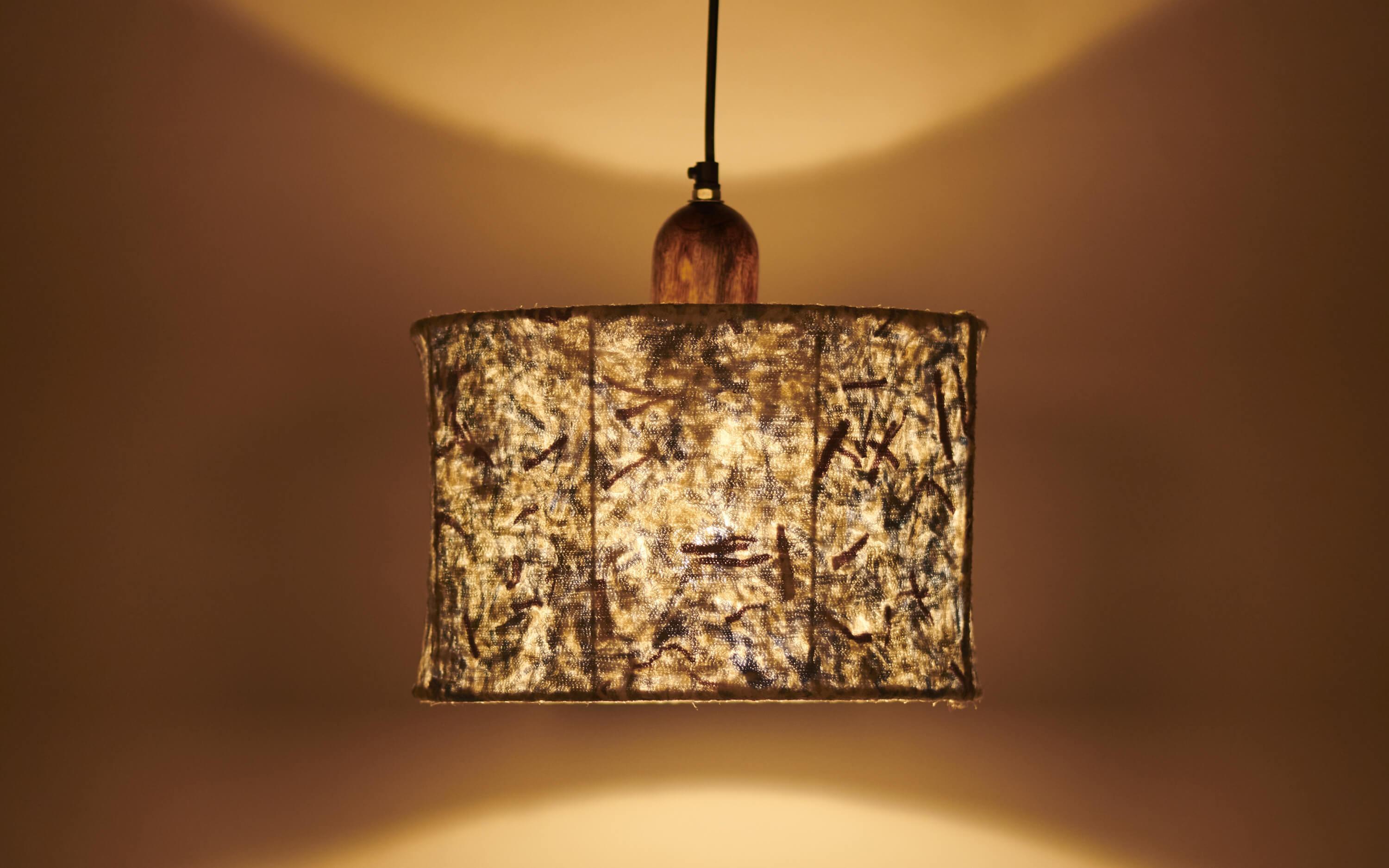 Buy Hanging Lights - Decorative Hanging Lamp | Blue Fabric & Wooden Top Ceiling Light For Home Decor by Orange Tree on IKIRU online store