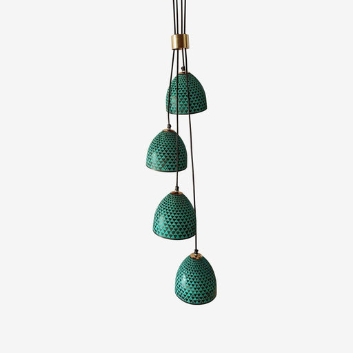 Buy Hanging Lights - Decorative Metallic Hanging Lamp Cluster | Green Finish Pendant Light For Home Decor by Orange Tree on IKIRU online store