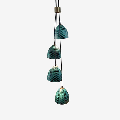 Buy Hanging Lights - Decorative Metallic Hanging Lamp Cluster | Green Finish Pendant Light For Home Decor by Orange Tree on IKIRU online store