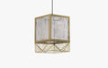 Buy Hanging Lights - Decorative Square Hanging Lamp | Gold Metal & Glass Finish Ceiling Light For Home by Orange Tree on IKIRU online store