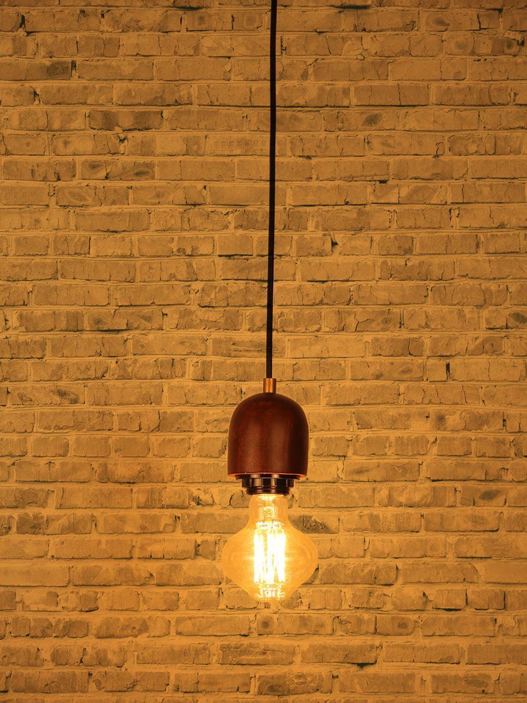 Buy Hanging Lights - Modern Wooden Single Hanging Lamp Light Bulb For Living Space & Home Decoration & Outdoor Hanging by Fos Lighting on IKIRU online store
