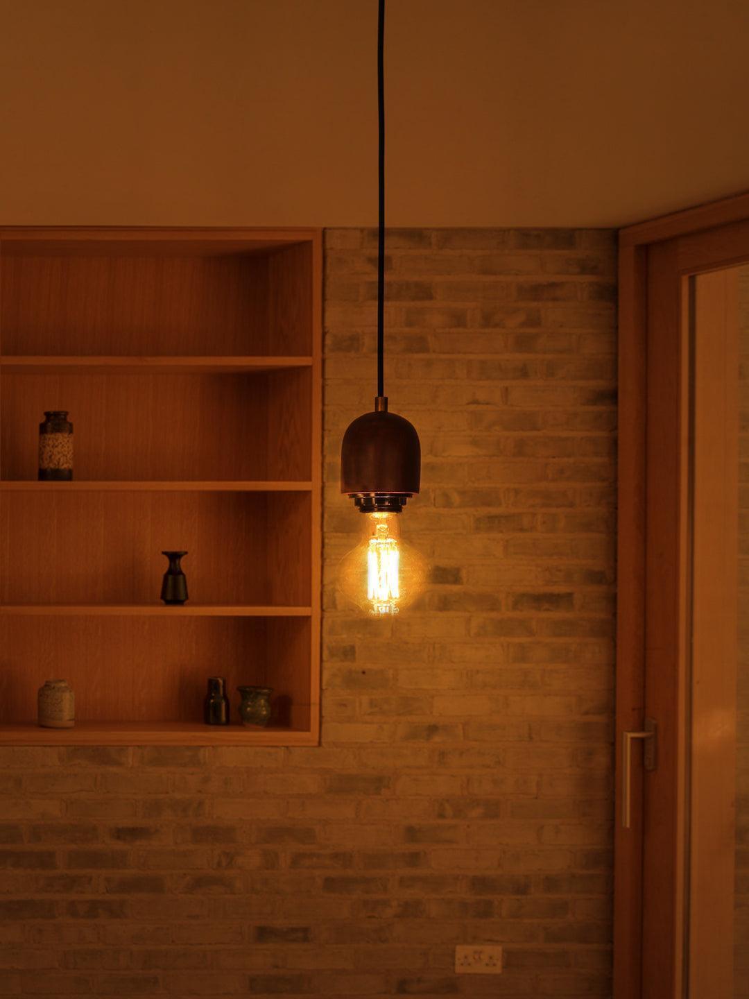 Buy Hanging Lights - Modern Wooden Single Hanging Lamp Light Bulb For Living Space & Home Decoration & Outdoor Hanging by Fos Lighting on IKIRU online store