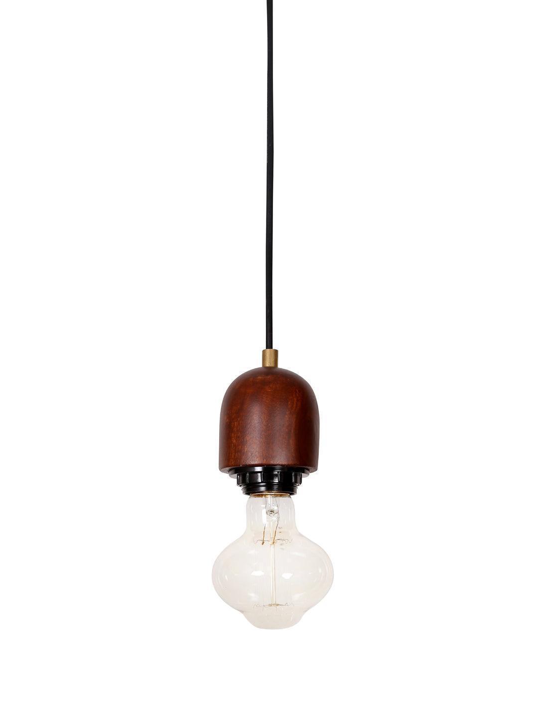 Buy Hanging Lights - Modern Wooden Single Hanging Lamp Light Bulb For Living Space & Home Decoration & Outdoor Hanging by Fos Lighting on IKIRU online store
