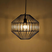 Buy Hanging Lights - Rolenne Metallic & Crystal Glass Hanging Lamp | Black Pendant Light For Decor by Home4U on IKIRU online store