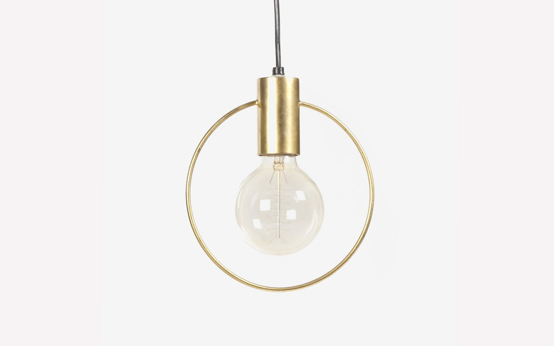 Buy Hanging Lights - Round Golden Hanging Lamp With LED Bulb | Ceiling Light For Blacony & Living Room by Orange Tree on IKIRU online store