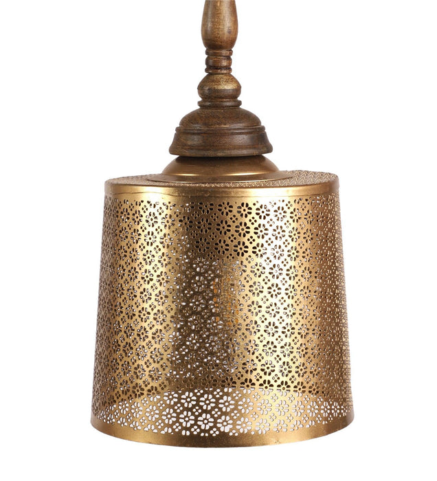 Buy Hanging Lights - Ruhani Antique Gold Pendant Light | Luxury Hanging Lamp For Mandir & Home Decor by Courtyard on IKIRU online store