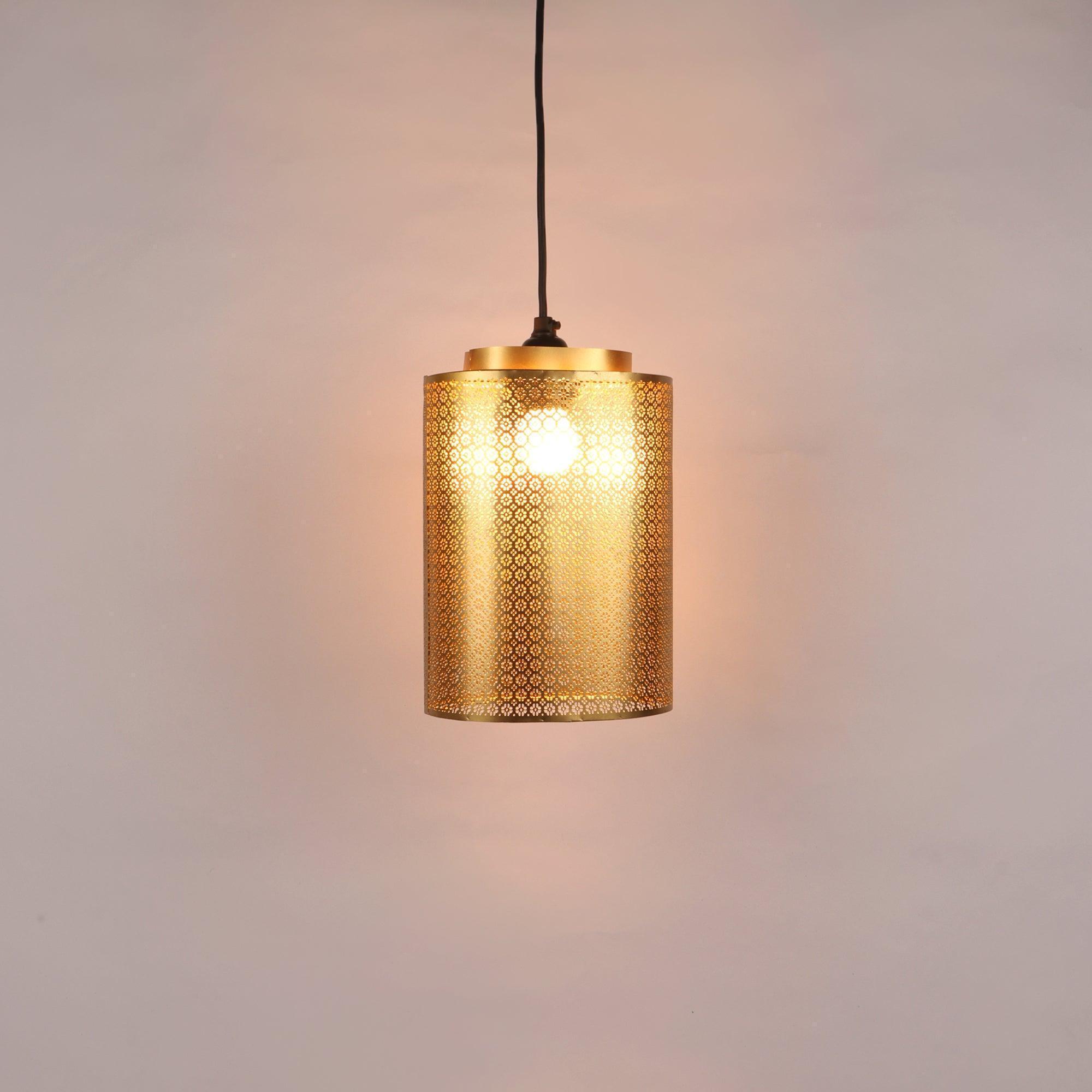 Buy Hanging Lights - Ruhani Gold Pendant Light | Hanging Lamp For Home Decor by Courtyard on IKIRU online store