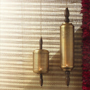 Buy Hanging Lights - Rumi & Ruhani Metallic And Wood Finish T Light Holder For Home Festive Decor by Courtyard on IKIRU online store