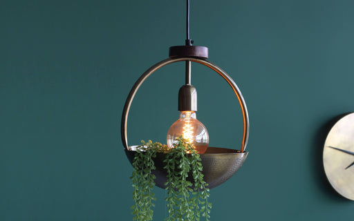 Buy Hanging Lights - Unique Hanging Lamp With Bowl | Metallic Round Lamp With Basket For Decor by Orange Tree on IKIRU online store