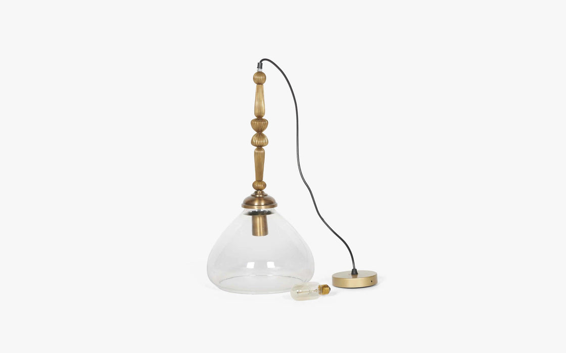 Buy Hanging Lights - Vintage Inspired Drop Hanging Lamp | Clear Glass & Antique Finish Ceiling Light For Decor by Orange Tree on IKIRU online store