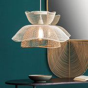 Buy Hanging Lights - White & Golden Decorative Metallic Hanging Lamp Bloom | Ceiling Light For Home Decor by Orange Tree on IKIRU online store