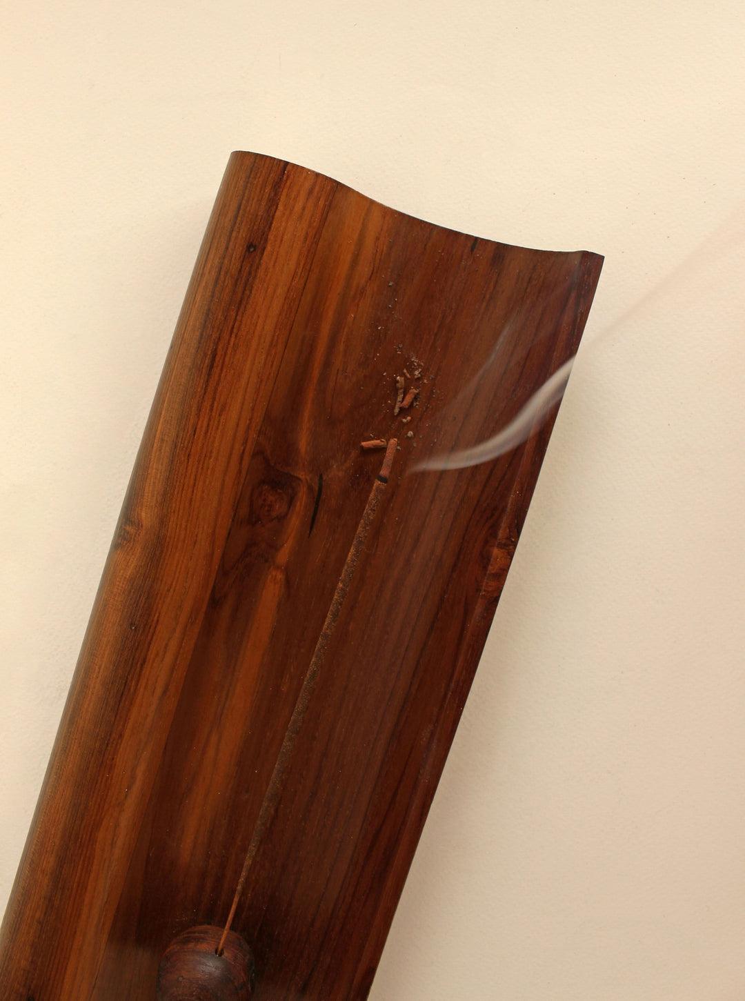 Buy Incense Burner & Holder - Agarbatti Storage Holder Stand For Mandir and Puja Ghar | Teak Wood & Brass by Studio Indigene on IKIRU online store