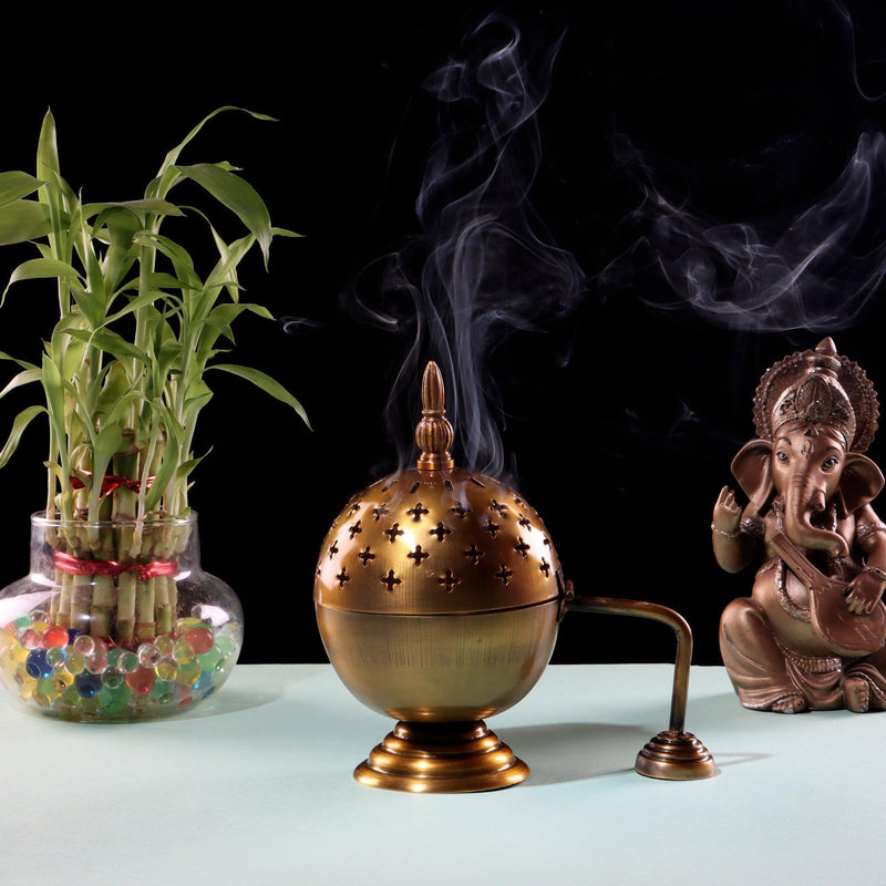 Brass Round Lobaan Dhoop Daan For Pooja Room | Puja Essentials For Home