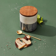 Buy Jars - Marble Wood and Brass Stacked Spread Jars & Container For Kitchen & Dining by Muun Home on IKIRU online store