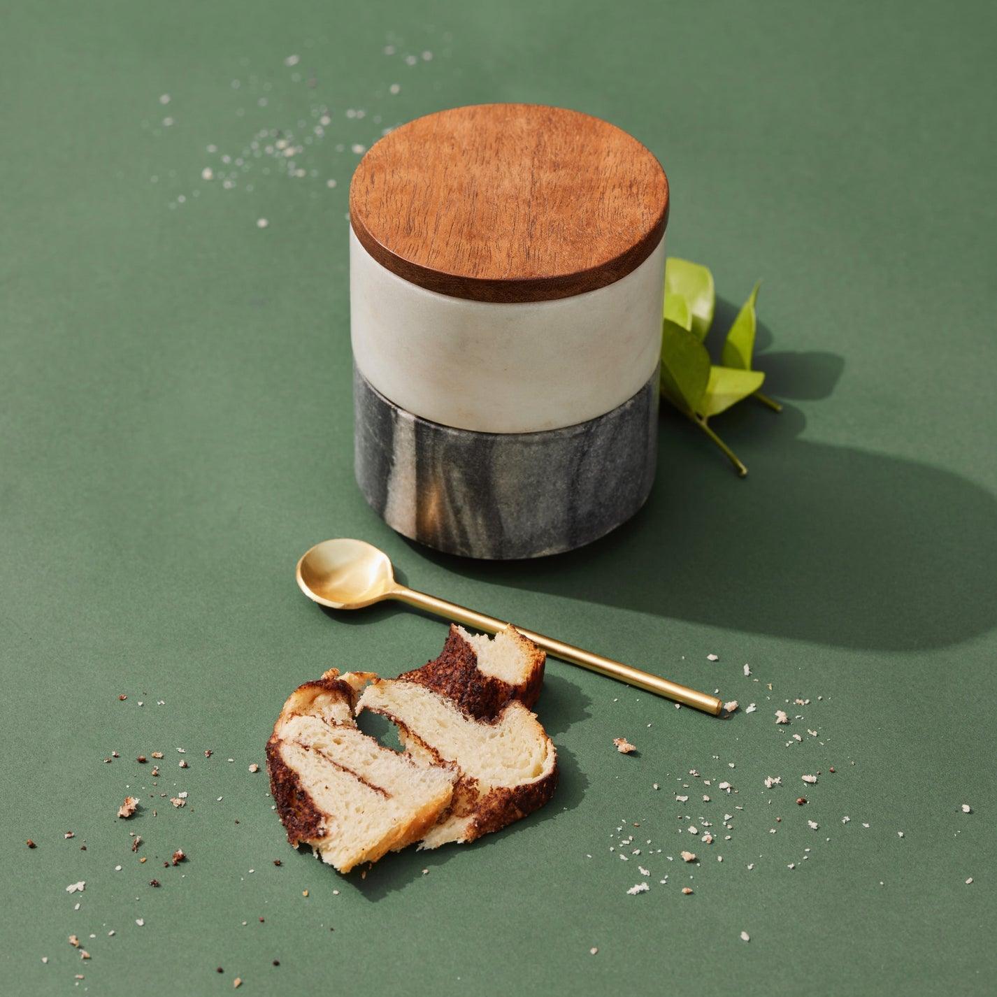 Buy Jars - Marble Wood and Brass Stacked Spread Jars & Container For Kitchen & Dining by Muun Home on IKIRU online store