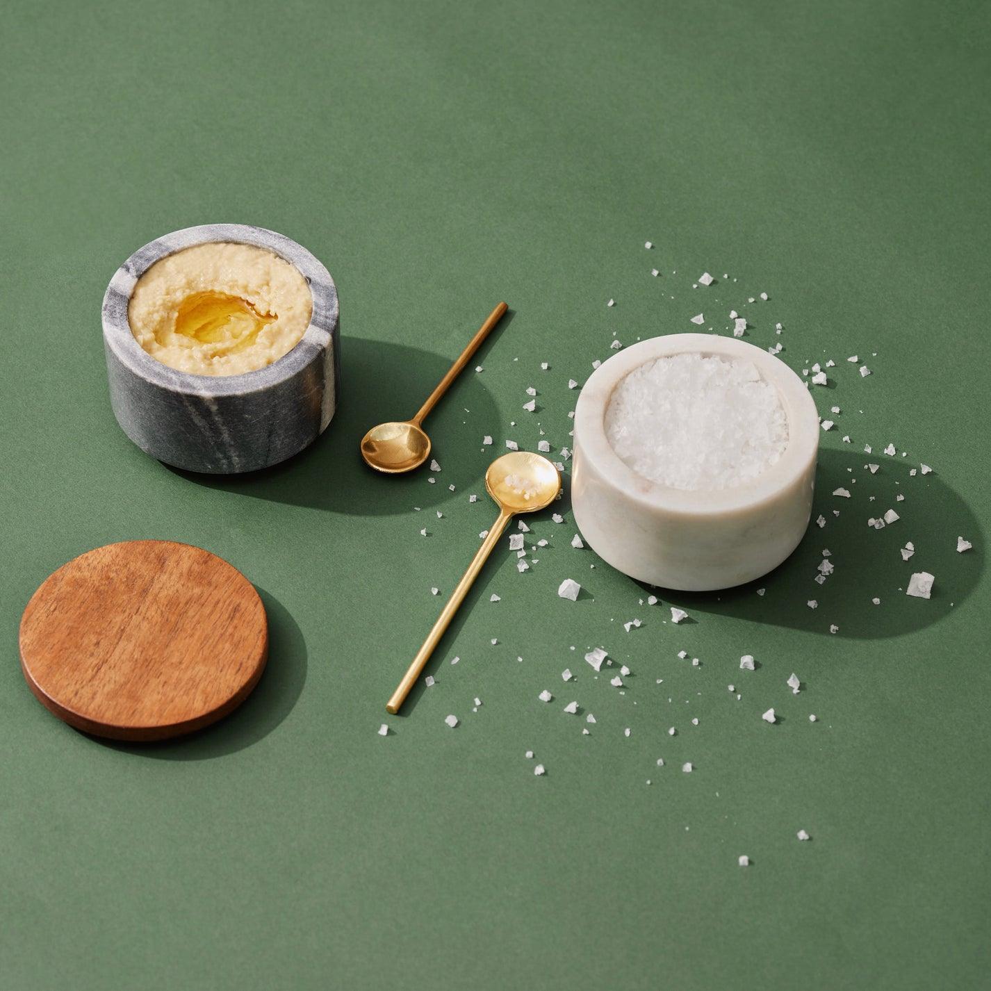 Buy Jars - Marble Wood and Brass Stacked Spread Jars & Container For Kitchen & Dining by Muun Home on IKIRU online store