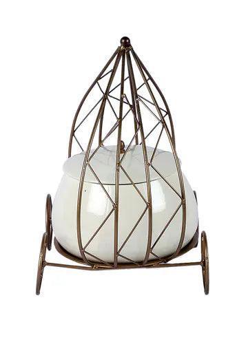 Buy Jars - Stylish Metal Carriage With White Jar | Decorative Centerpiece For Table by Amaya Decors on IKIRU online store
