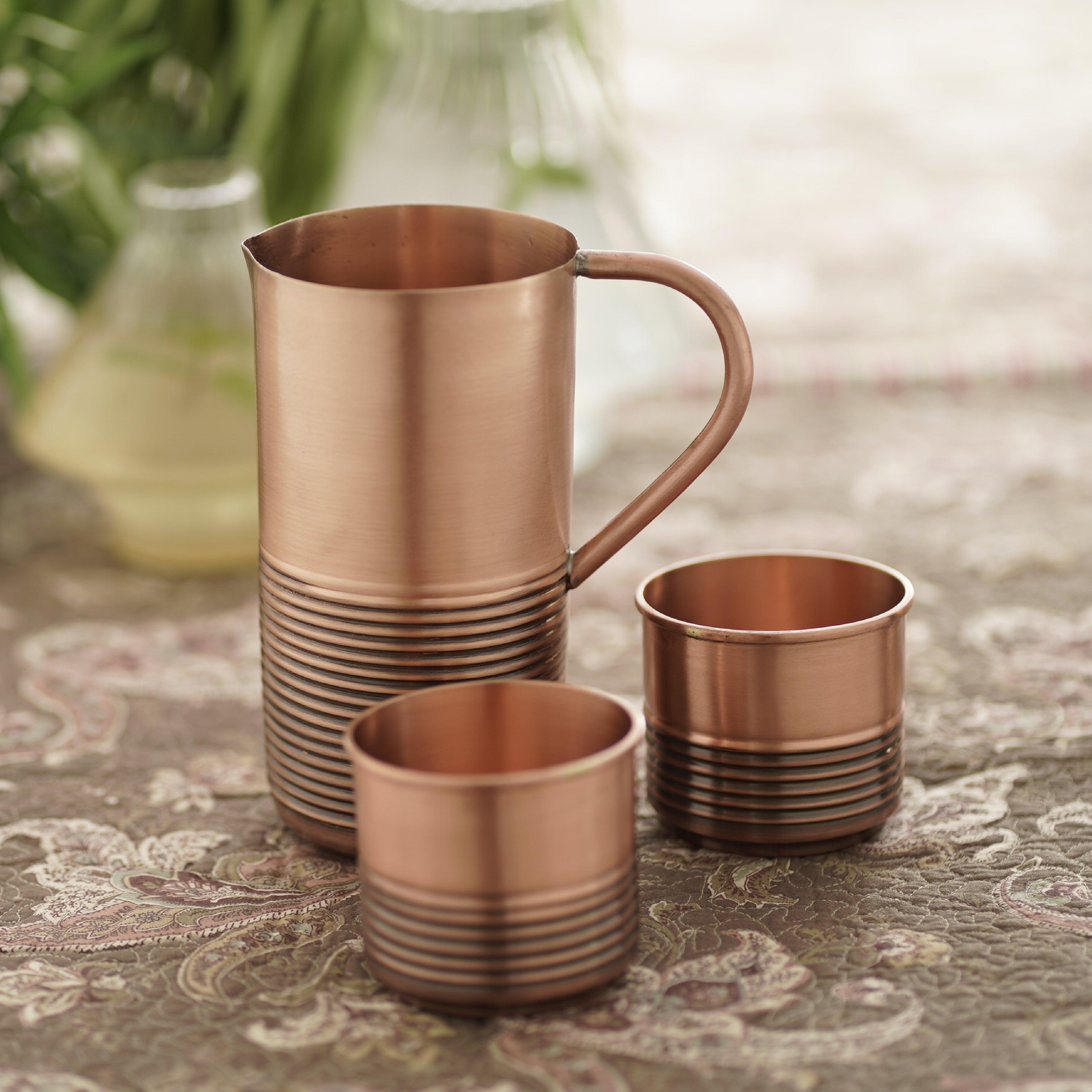 Buy Jugs - Bhor Antique Copper Water Jug | Tamba Storage Container For Dining Table & Serving by Courtyard on IKIRU online store