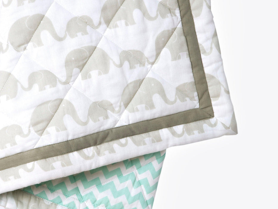Buy Kids Blankets/ Quilts/ Dohar - Organic Cotton Quilt - Elephant parade by Masilo on IKIRU online store