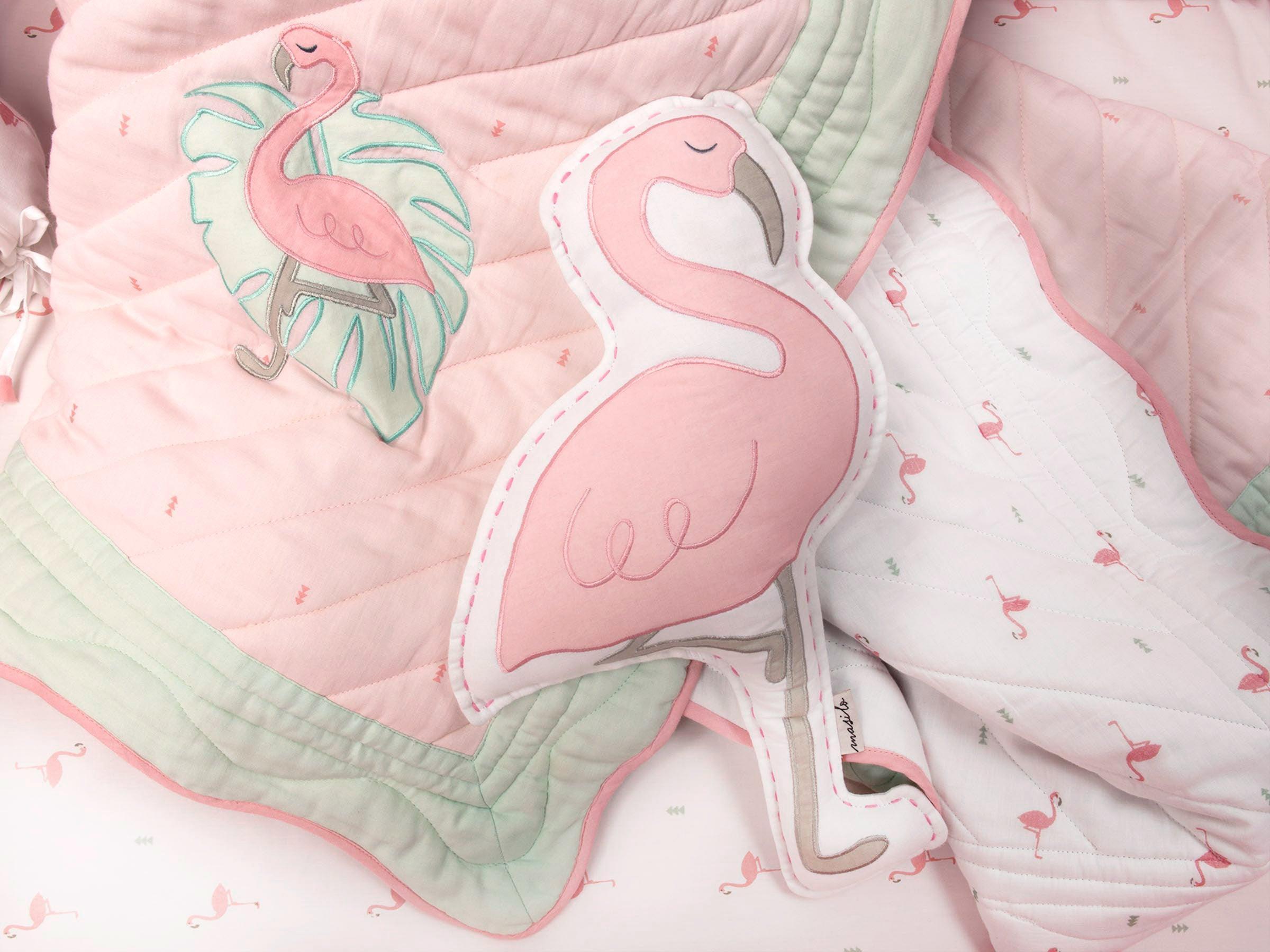 Buy Kids Pillows/ Cushions/ Bolsters - Organic Shape Cushion Hello Flamingo for Kids Bed | Child Sofa Pillow by Masilo on IKIRU online store