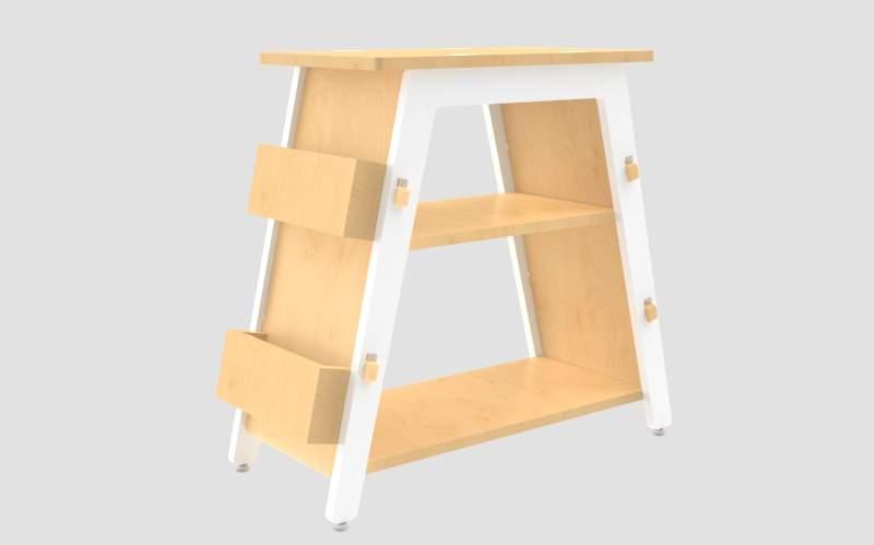 Buy Kids Storage and Oragniser - Library Package With Book Display Shelf, Stool & Bookend by X&Y on IKIRU online store