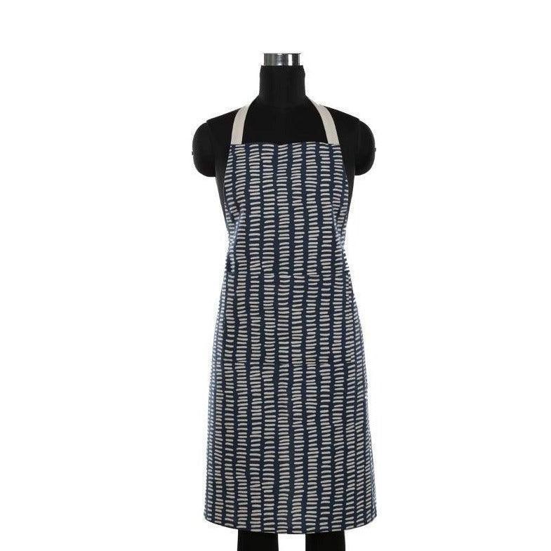 Buy Kitchen Apron - Cotton Printed Apron Navy Blue and White by Home4U on IKIRU online store