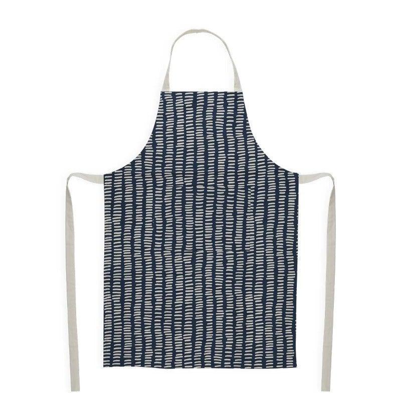 Buy Kitchen Apron - Cotton Printed Apron Navy Blue and White by Home4U on IKIRU online store