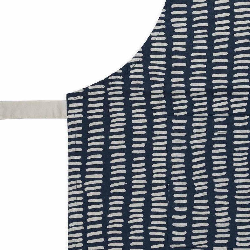 Buy Kitchen Apron - Cotton Printed Apron Navy Blue and White by Home4U on IKIRU online store