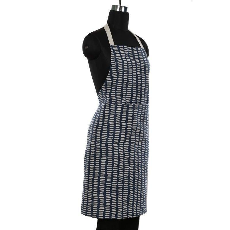 Buy Kitchen Apron - Cotton Printed Apron Navy Blue and White by Home4U on IKIRU online store