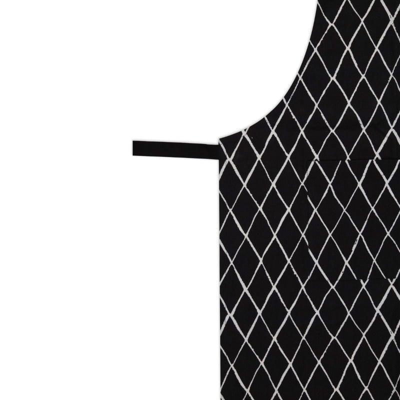 Buy Kitchen Apron - Trapunta Black and White Cotton Apron For Women | Kitchen Essentials by Home4U on IKIRU online store