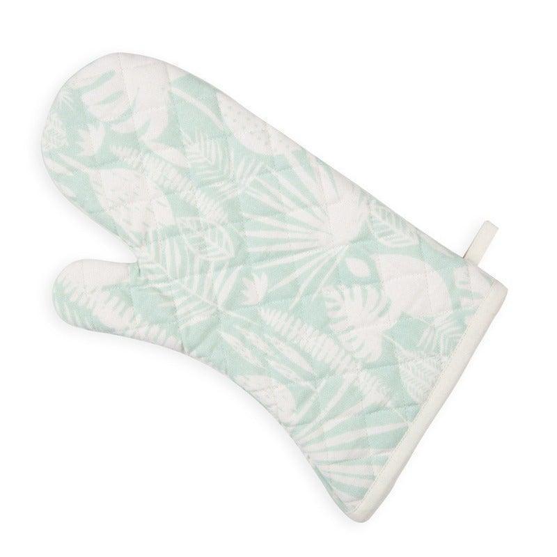 Buy Kitchen Gloves - Cotton Oven Glove | Floral Printed Oven Glove Green & White by Home4U on IKIRU online store