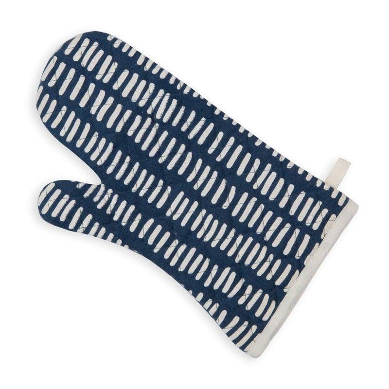 Buy Kitchen Gloves - Cotton Printed Oven Gloves In Navy Blue and White | Stylish Kitchen Collection by Home4U on IKIRU online store