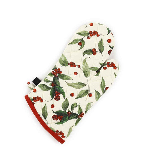 Buy Kitchen Gloves - Soft Mittens For Kitchen | Leaf and Cherry Motifs Printed Gloves by Home4U on IKIRU online store