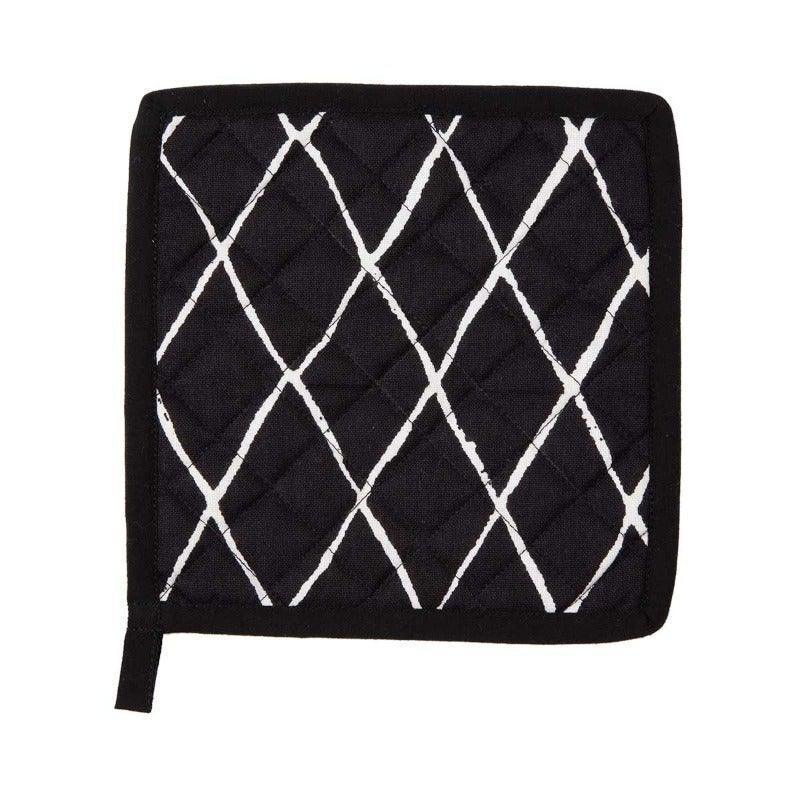Buy Kitchen Utilities - Trapunta Cotton Black And White Pot Holder | Kitchen Essentials by Home4U on IKIRU online store