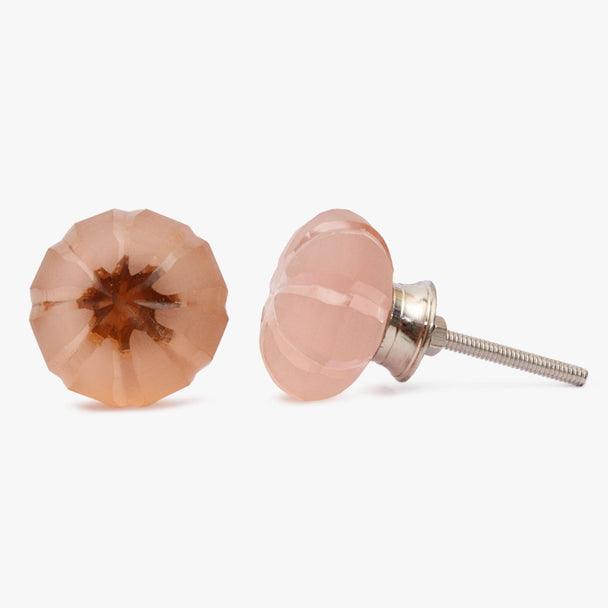 Buy Knobs - Vintage Frosted Glass & Metal Knobs Pink Color Set Of 6 by Casa decor on IKIRU online store
