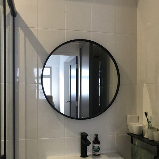 Buy Mirrors - Black Bordered Minimalist Round Wall Mirror | 33 Inches Decorative Mirror by Handicrafts Town on IKIRU online store