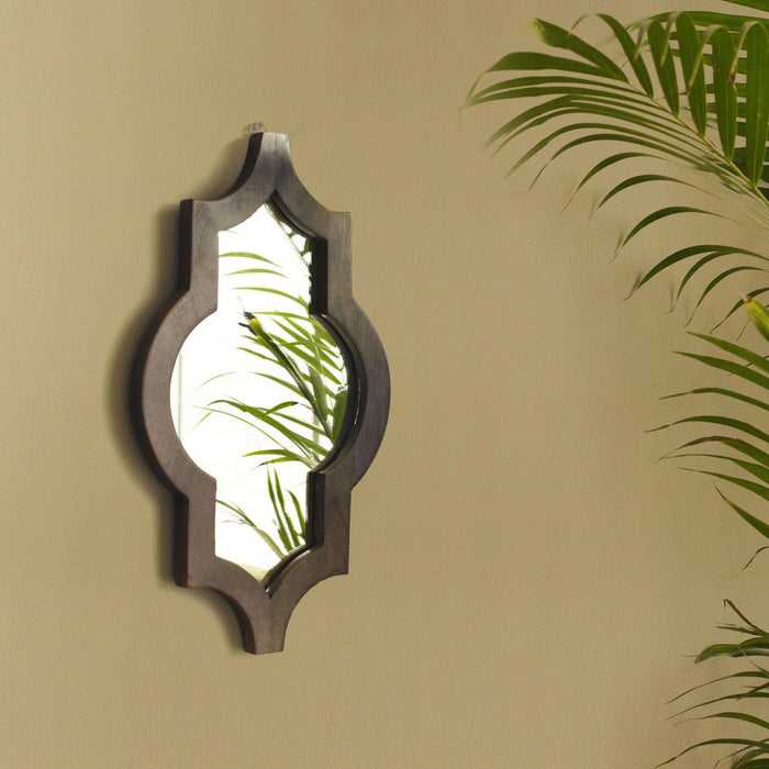 Buy Mirrors - Wooden Decorative Wall Mirror | Hexa Wall Mounted Mirror Piece For Home Decor by Orange Tree on IKIRU online store