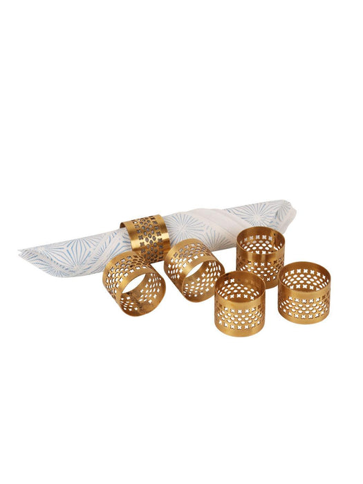 Buy Napkin Rings - Gold Etching Napkin Ring Set Of 6 | Modern Tissue Paper Holder by Amaya Decors on IKIRU online store