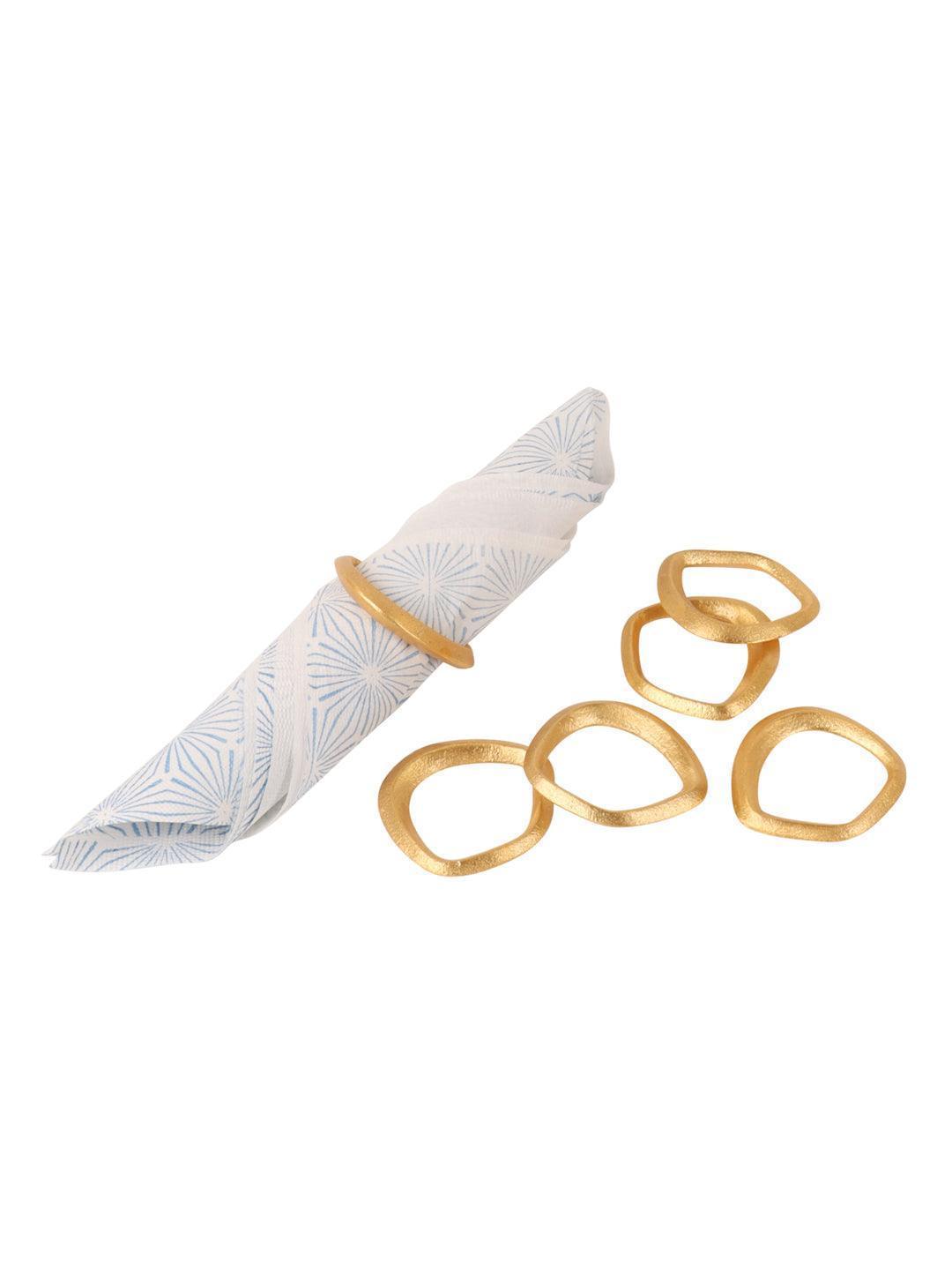 Buy Napkin Rings - Golden Napkin Ring Set Of 6 | Round Tissue Paper Holder For Table by Amaya Decors on IKIRU online store