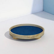Buy Office Decor Selective Edition - Podium Bamboo & Cork Blue Tray | Round Platter For Home & Kitchen by Mianzi on IKIRU online store