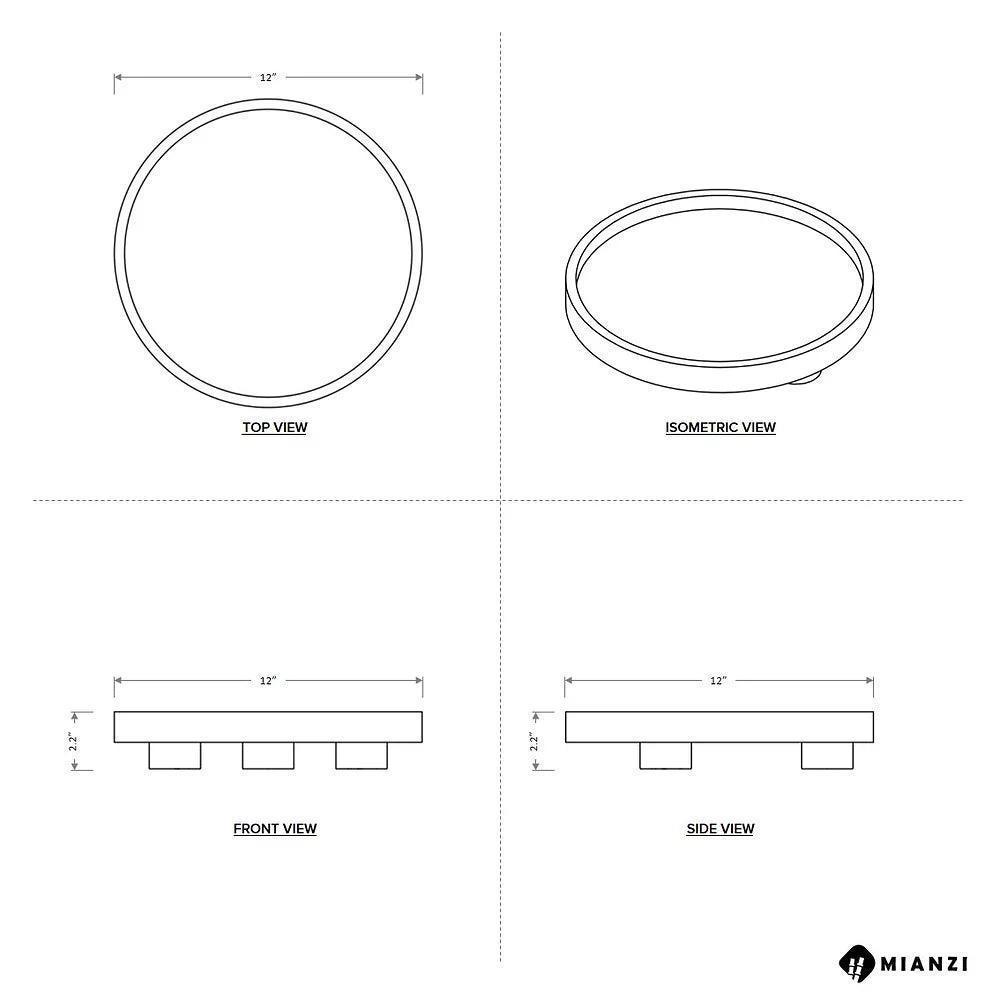 Buy Office Decor Selective Edition - Podium Bamboo & Cork Blue Tray | Round Platter For Home & Kitchen by Mianzi on IKIRU online store